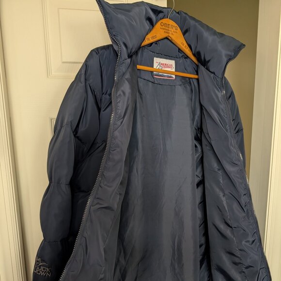 Puffy Down Parka, Navy Blue, Vintage - Picture 8 of 13